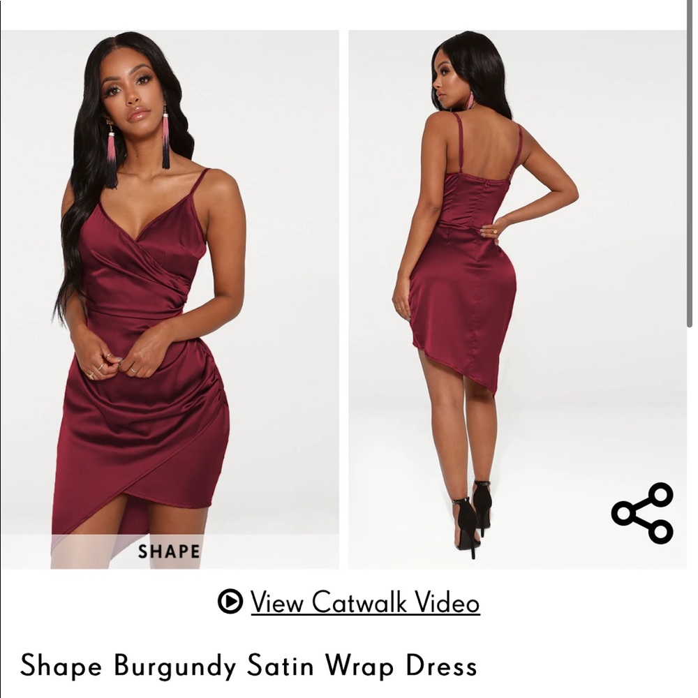 PrettyLitteThing satin wrap dress